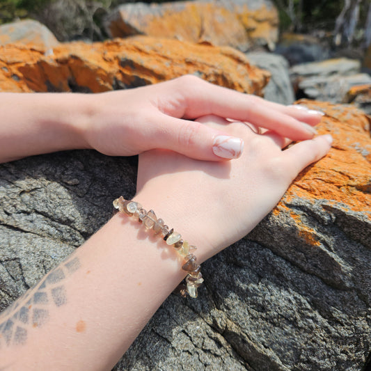 Smoky Quartz Chip Bracelet