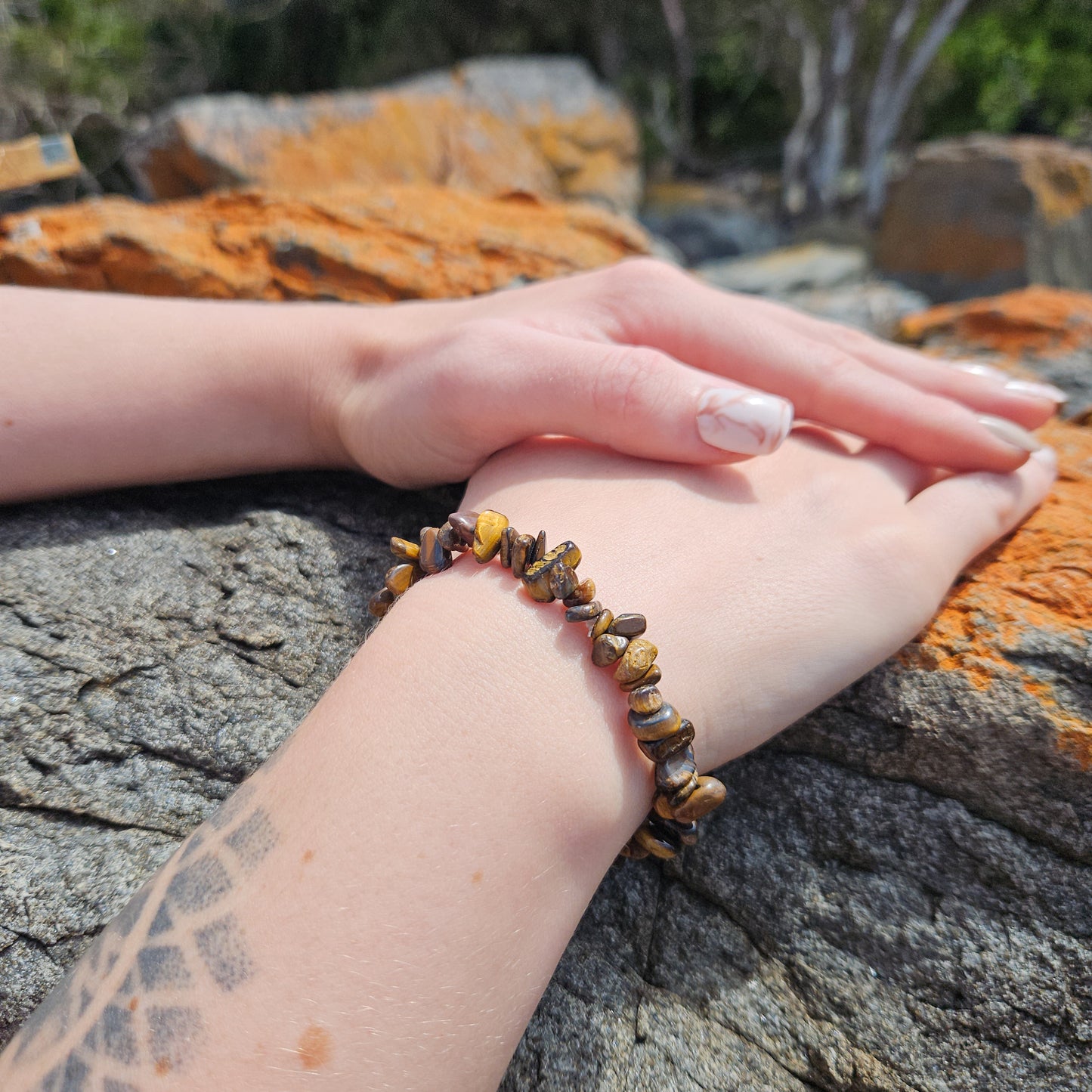Tigers Eye Chip Bracelet