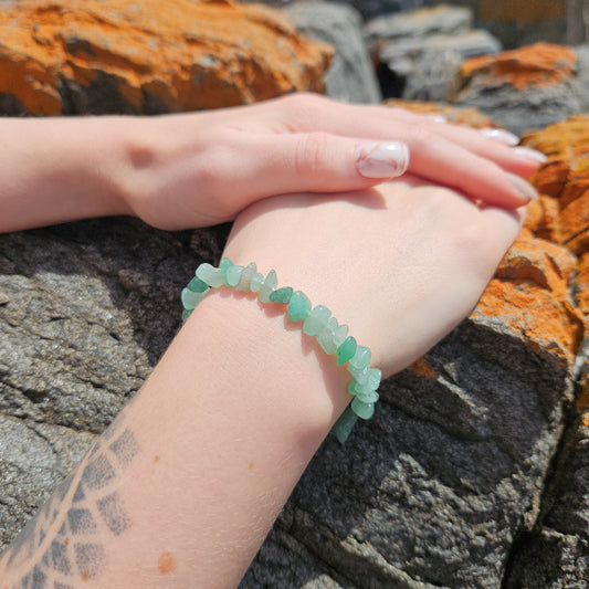 Green Aventurine Chip Bracelet