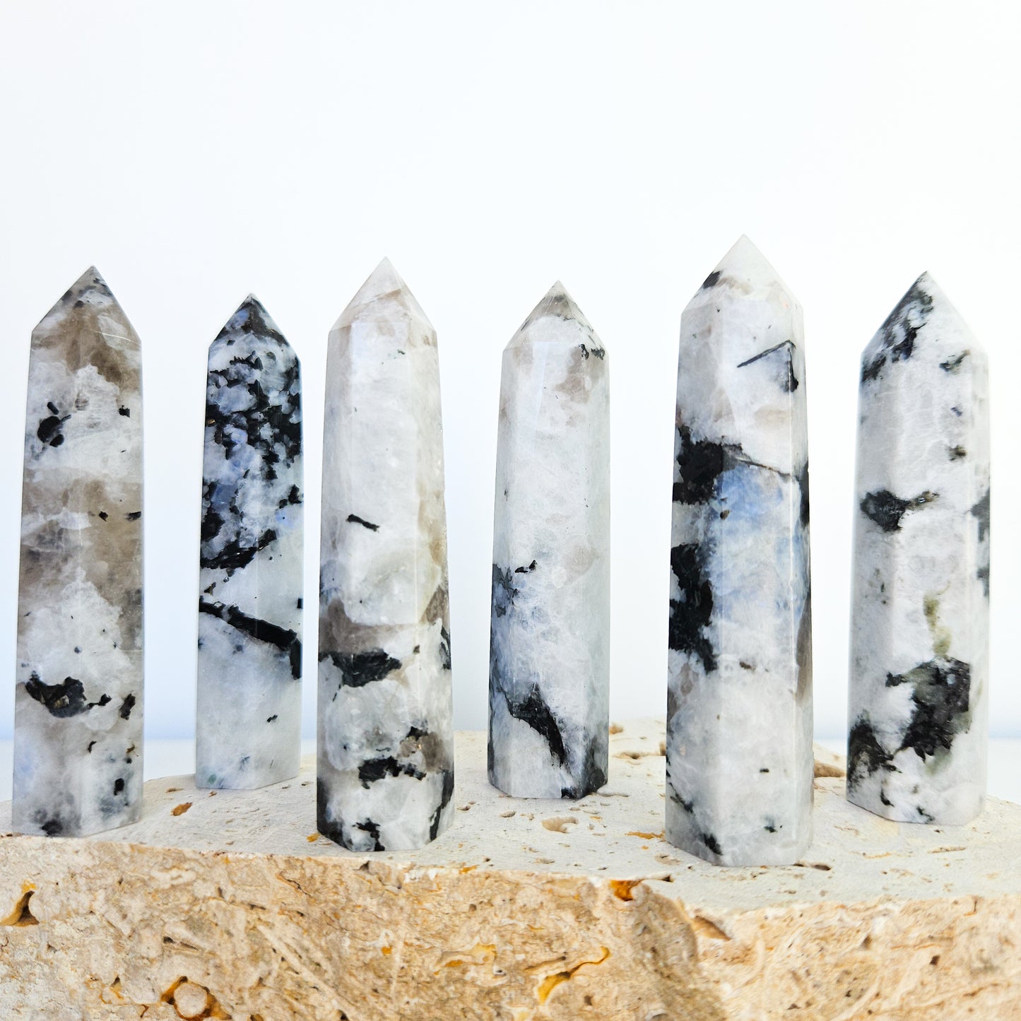 Rainbow Moonstone Crystal Towers
