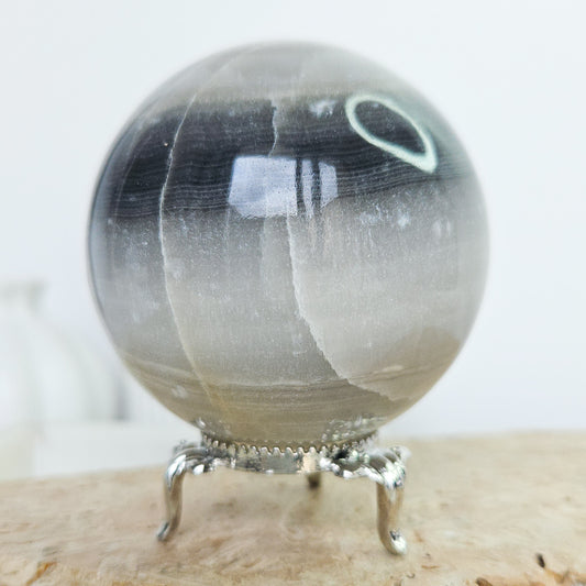 Black Banded Calcite Sphere