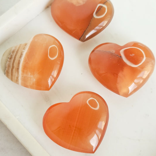 Honey Calcite Hearts