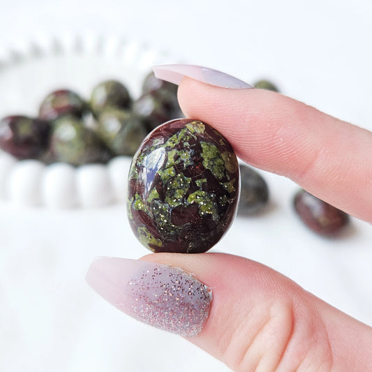Dragons Blood Jasper Tumbled Stones In Hand