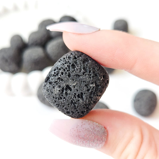 Lava Stone Tumbled Stones In Hand