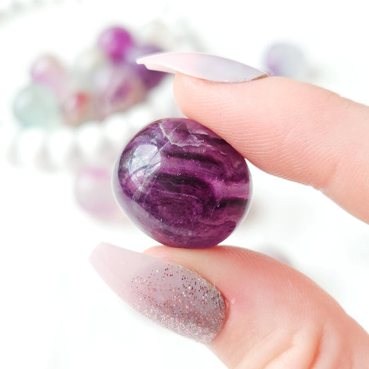 Rainbow Fluorite Tumbled Stones In Hand
