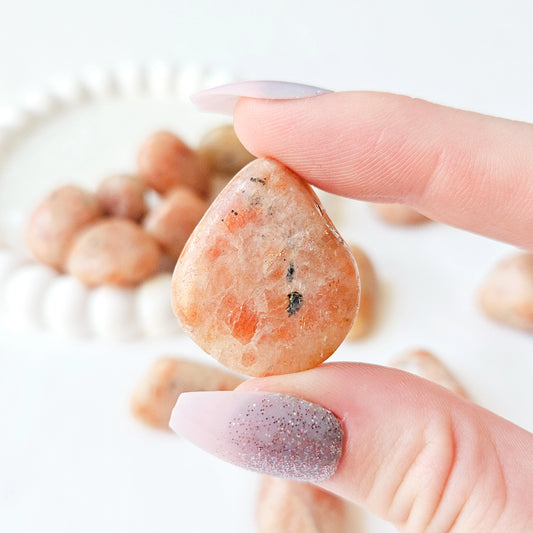 Sunstone Tumbled Stones In Hand