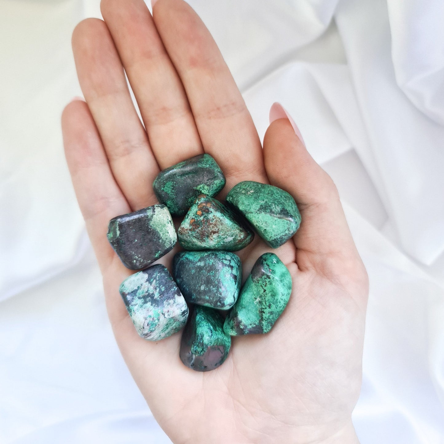 Cuprite & Malachite With Native Copper Tumbled Stones