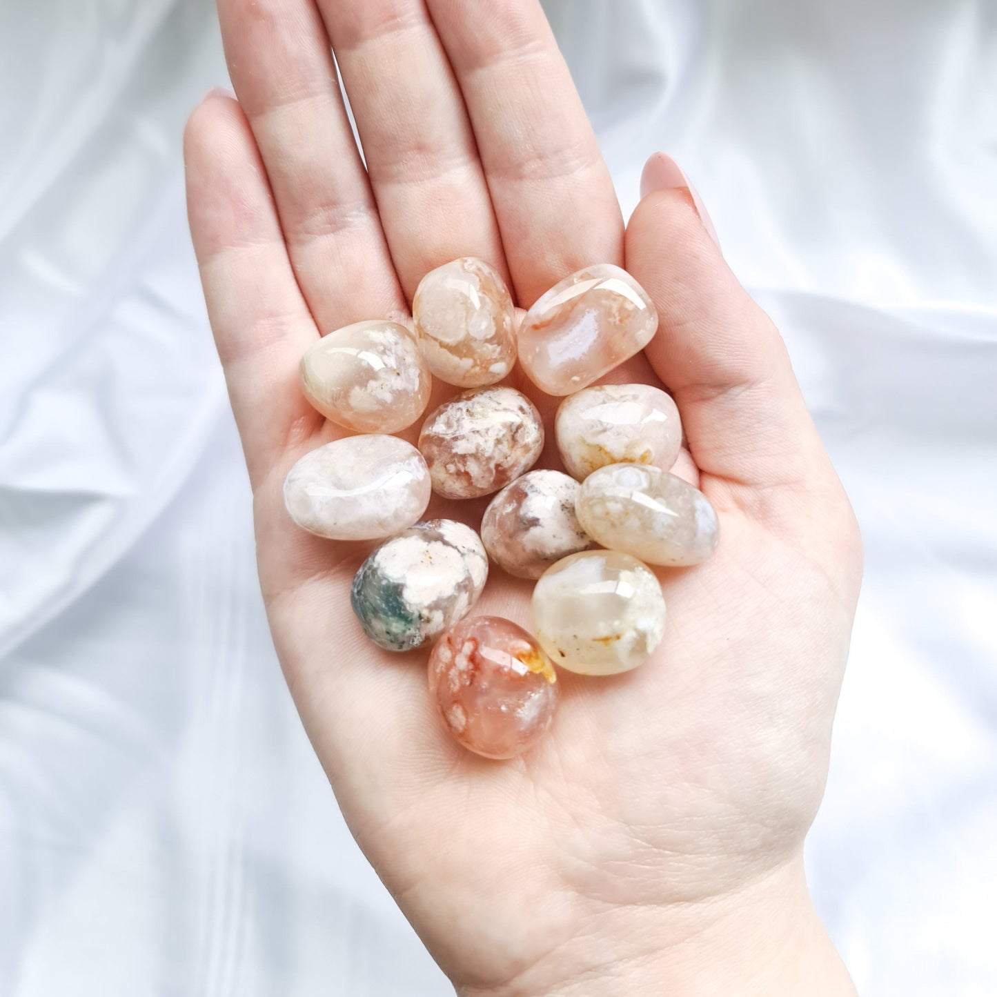 Flower Agate Tumbled Stones
