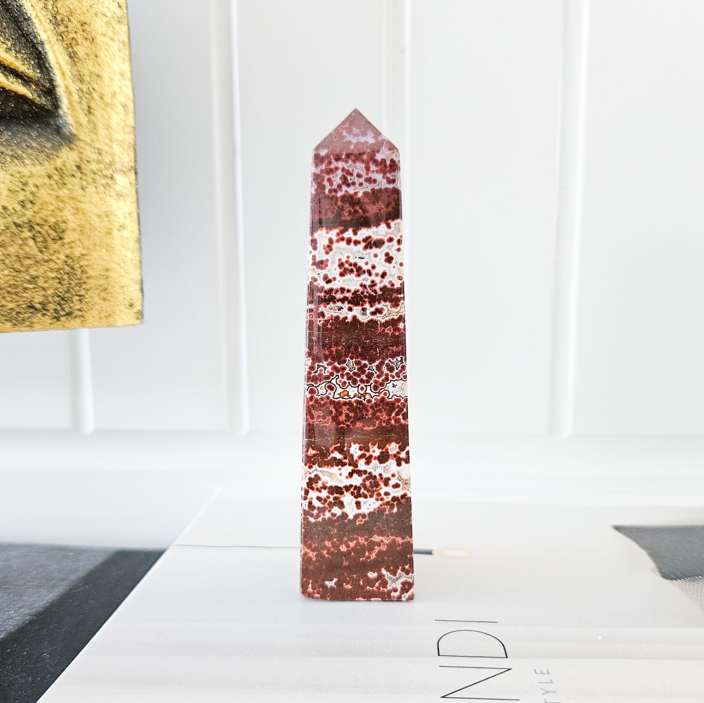 Red Orbicular Jasper Tower