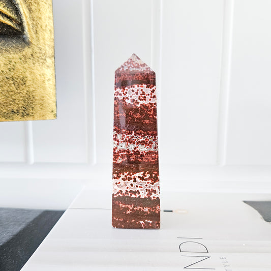 Red Orbicular Jasper Tower