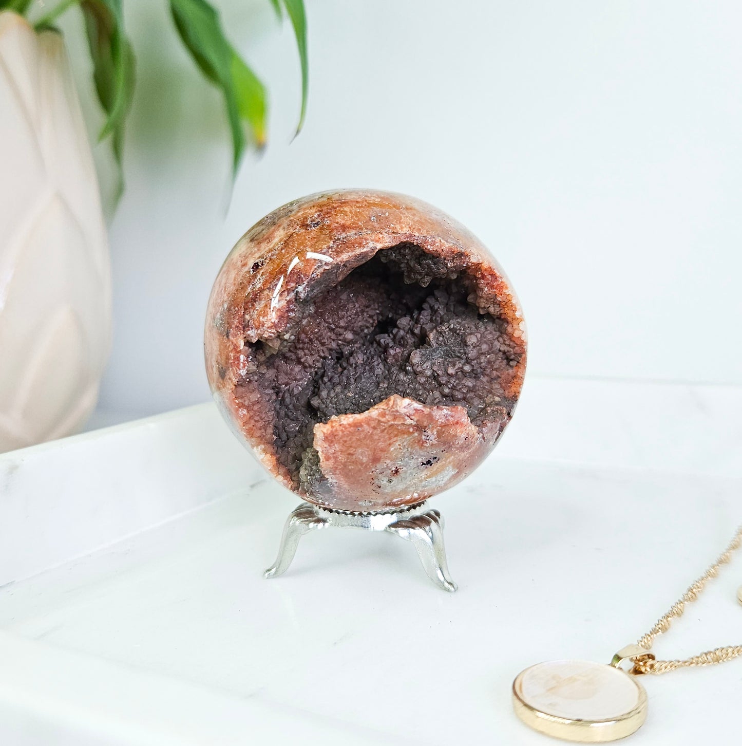 Pink Crazy Lace Agate Sphere