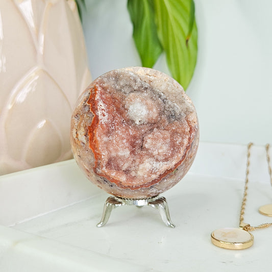 Pink Crazy Lace Agate Sphere