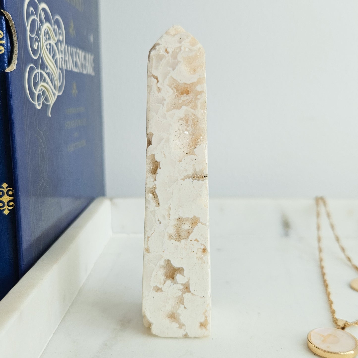 Druzy Snow Agate Tower