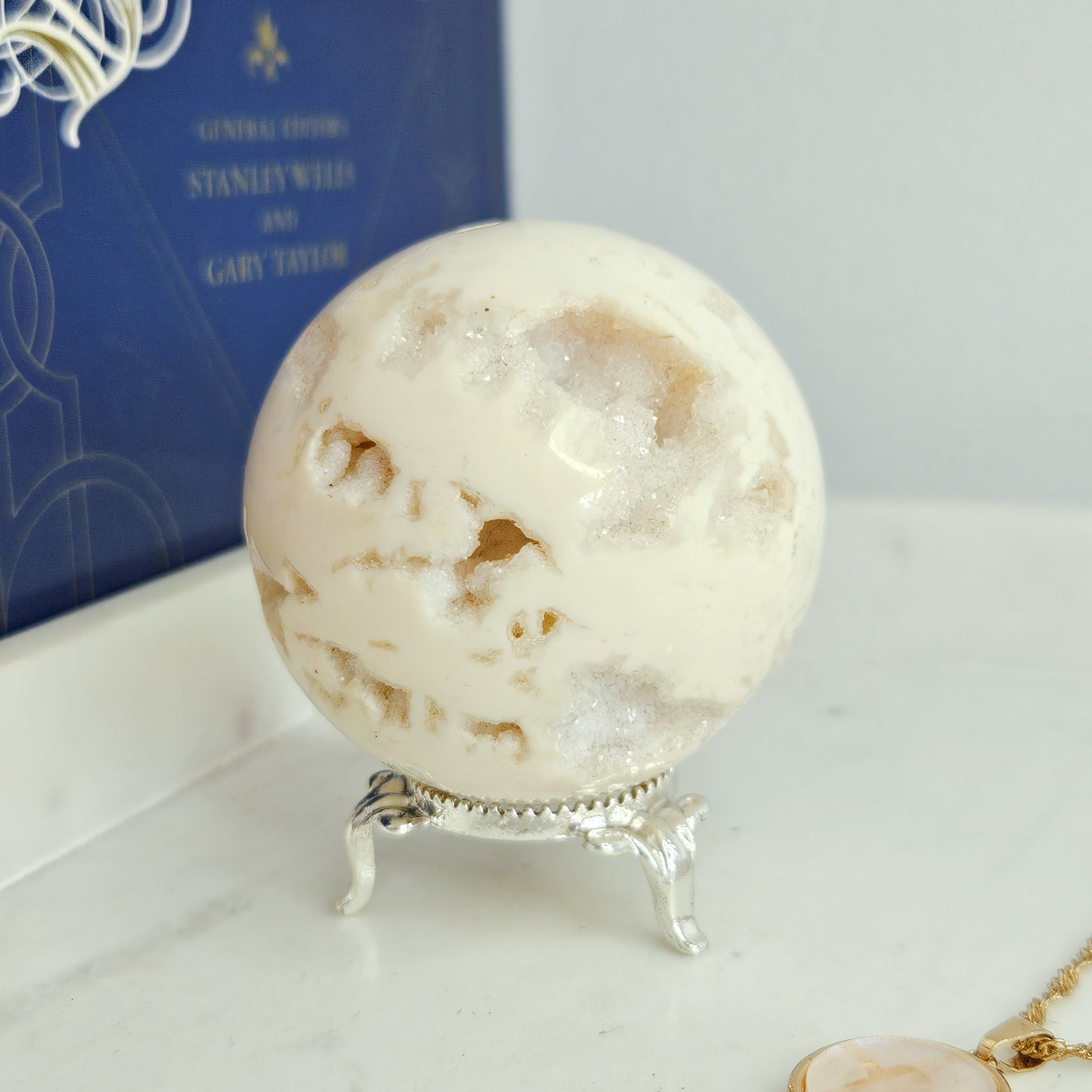 Druzy Snow Agate Sphere