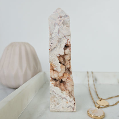 Pink Crazy Lace Agate Tower