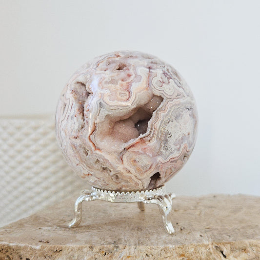 Pink Crazy Lace Agate Sphere