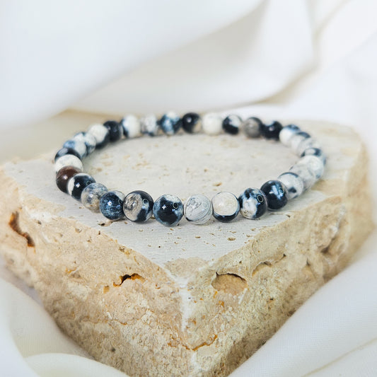 Orca Agate Beaded Bracelet