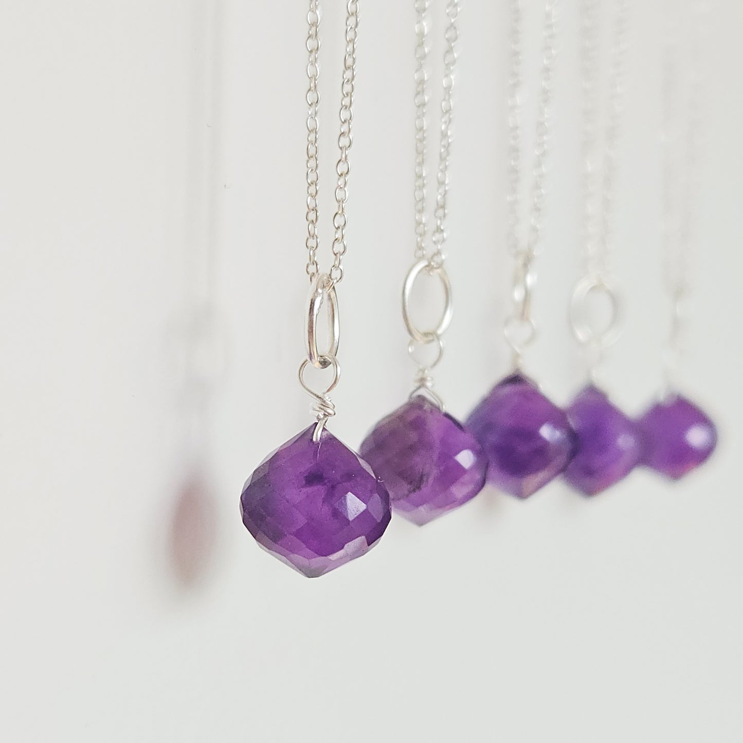 Amethyst Dewdrop Crystal Necklace