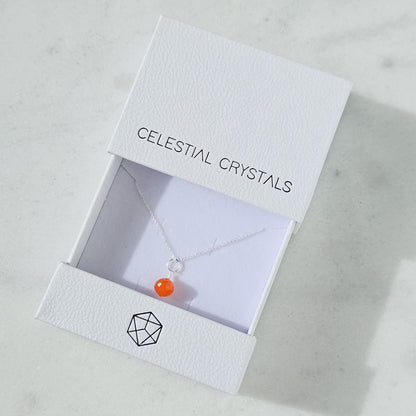 Carnelian Dewdrop Crystal Necklace