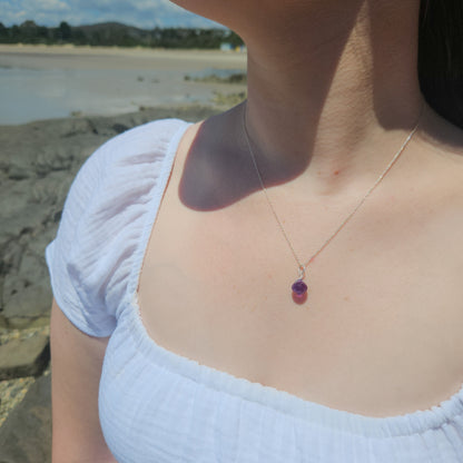 Amethyst Dewdrop Crystal Necklace