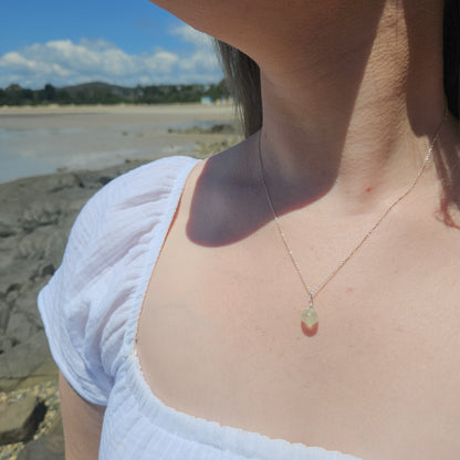 Prehnite Dewdrop Crystal Necklace