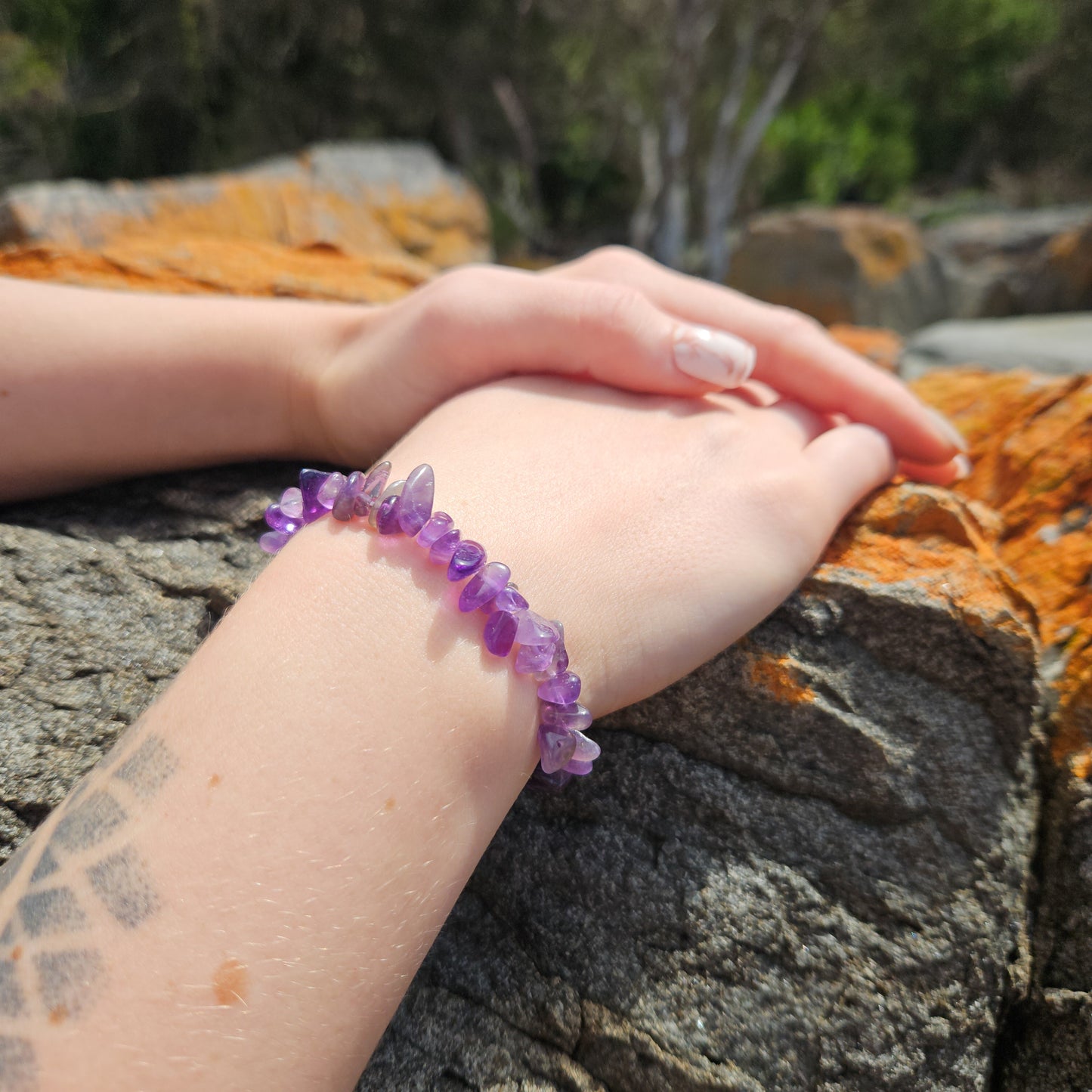 Amethyst Chip Bracelet