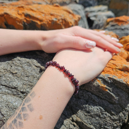 Garnet Chip Bracelet