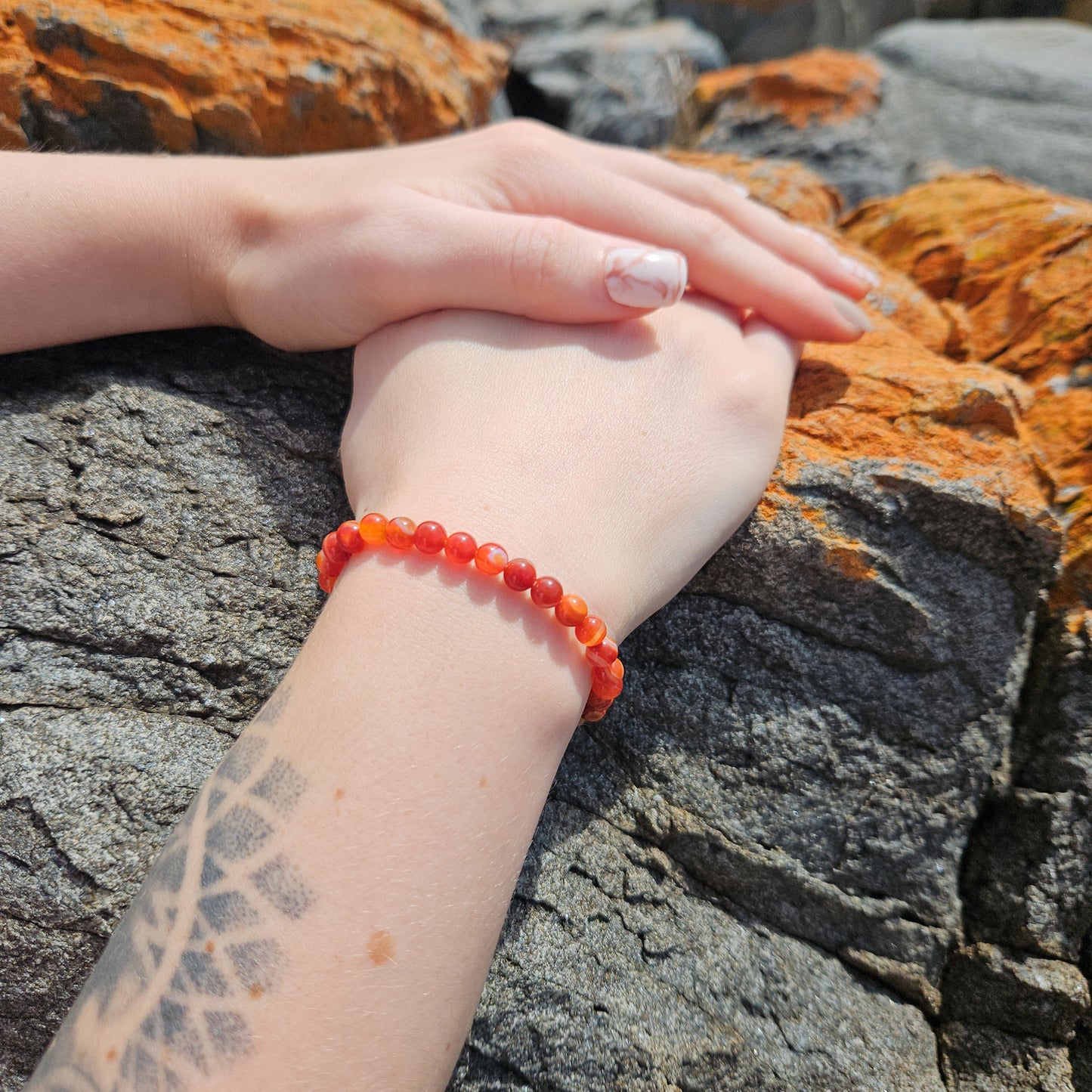 Carnelian Beaded Bracelet