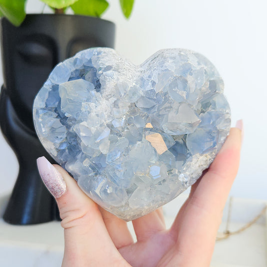 Celestite Cluster Heart