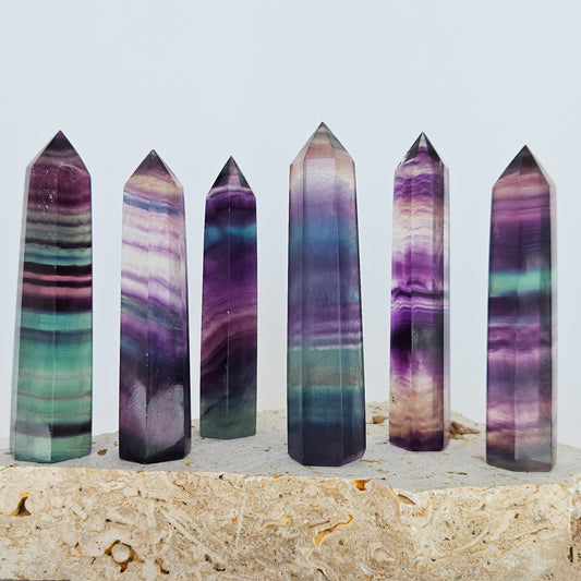 Rainbow Fluorite Crystal Towers