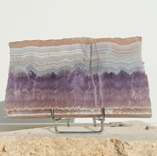 Amethyst With Mexican Crazy Lace Agate Slab