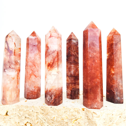 Fire Quartz Crystal Towers