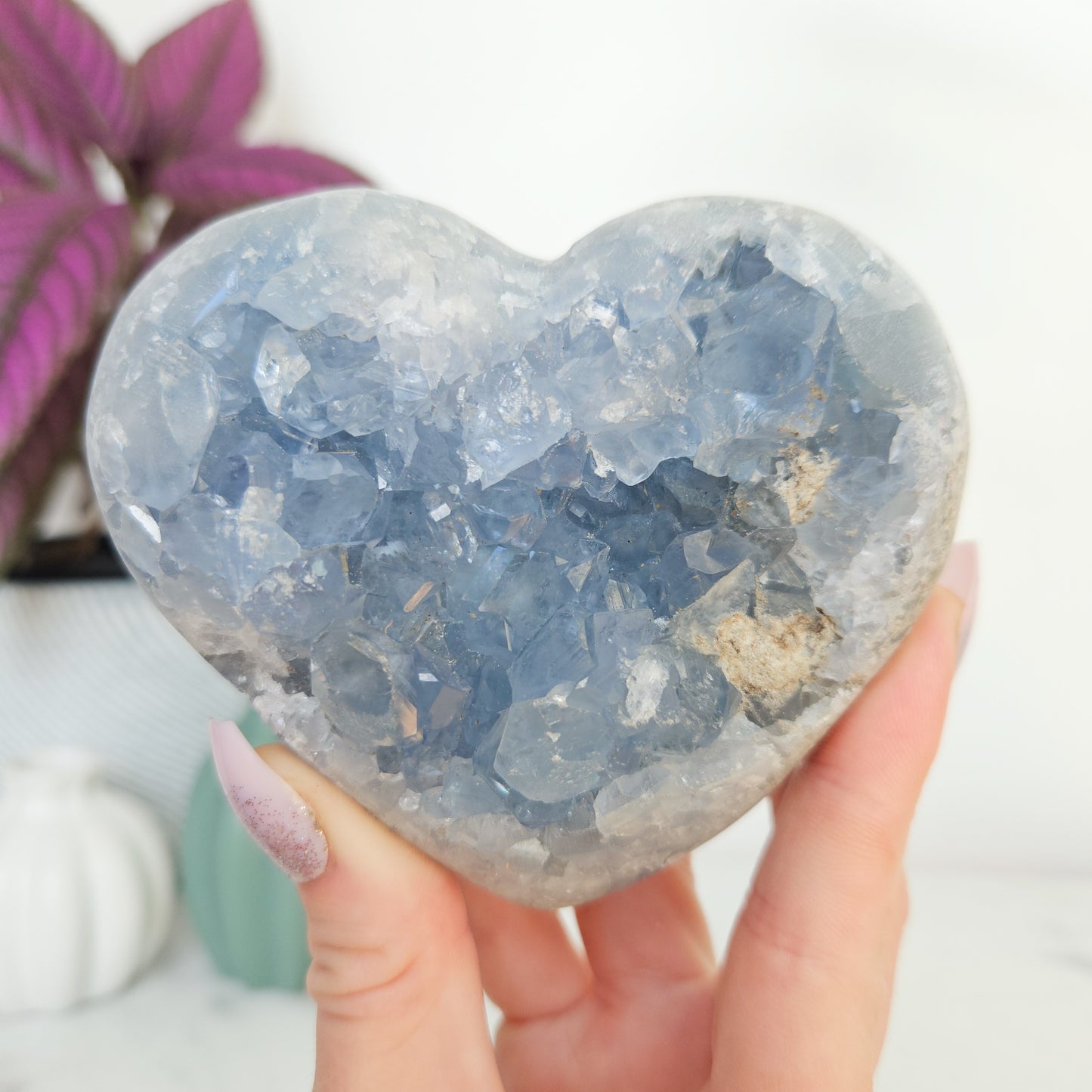 Celestite Cluster Heart