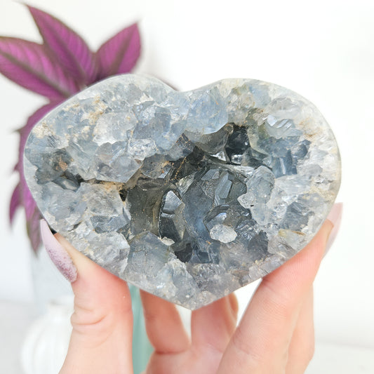 Celestite Cluster Heart