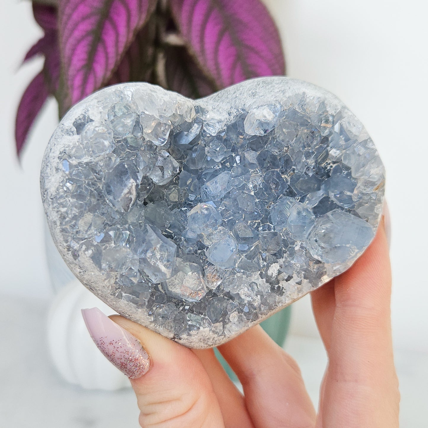 Celestite Cluster Heart