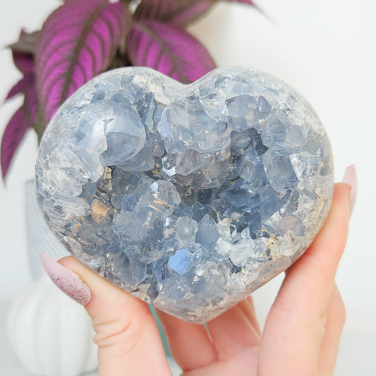 Celestite Cluster Heart