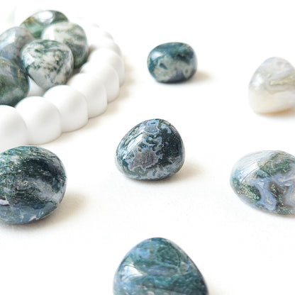 Moss Agate Tumbled Stones