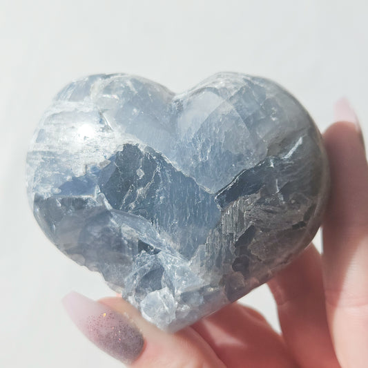 Celestite Cluster Heart - DAMAGED