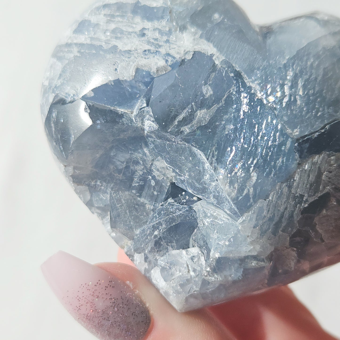 Celestite Cluster Heart - DAMAGED