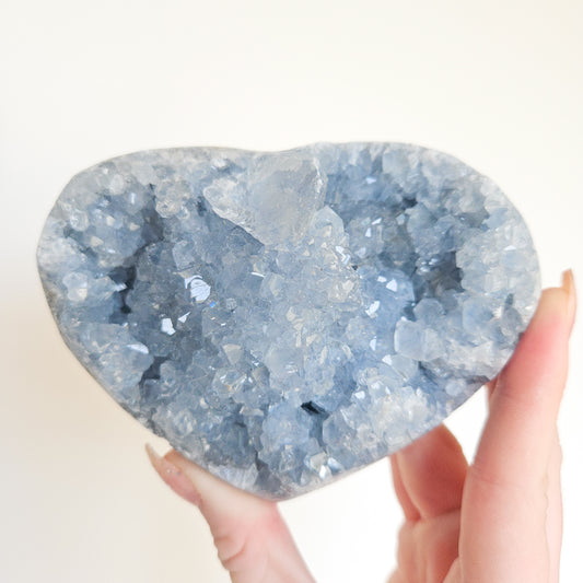 Celestite Cluster Heart