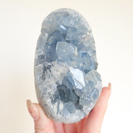 Celestite Cluster Standing Freeform