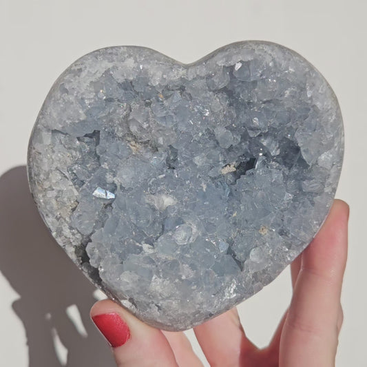 Celestite Cluster Heart