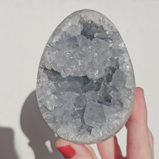 Celestite Cluster Egg
