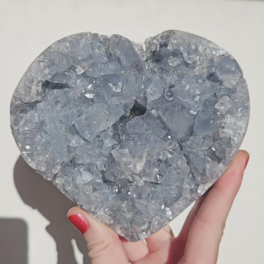 Celestite Cluster Heart