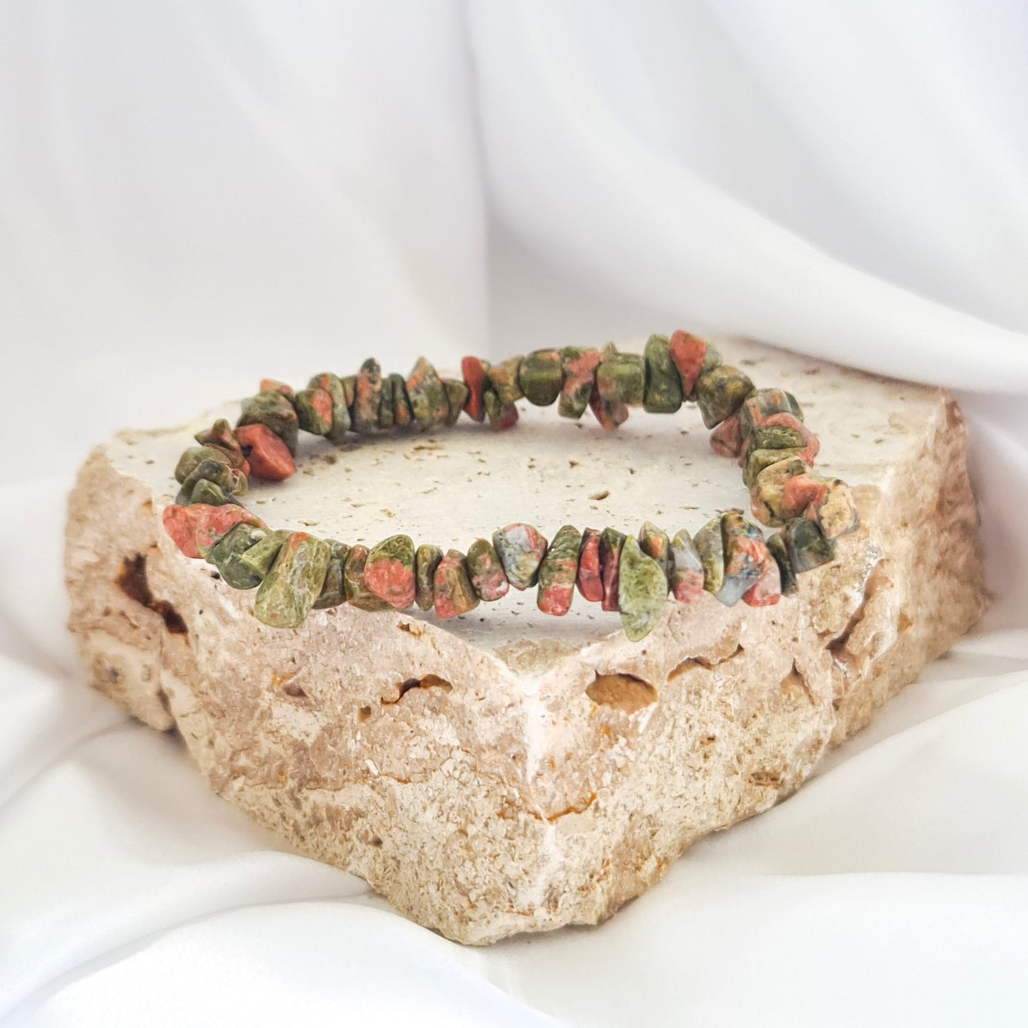 Unakite Chip Bracelet