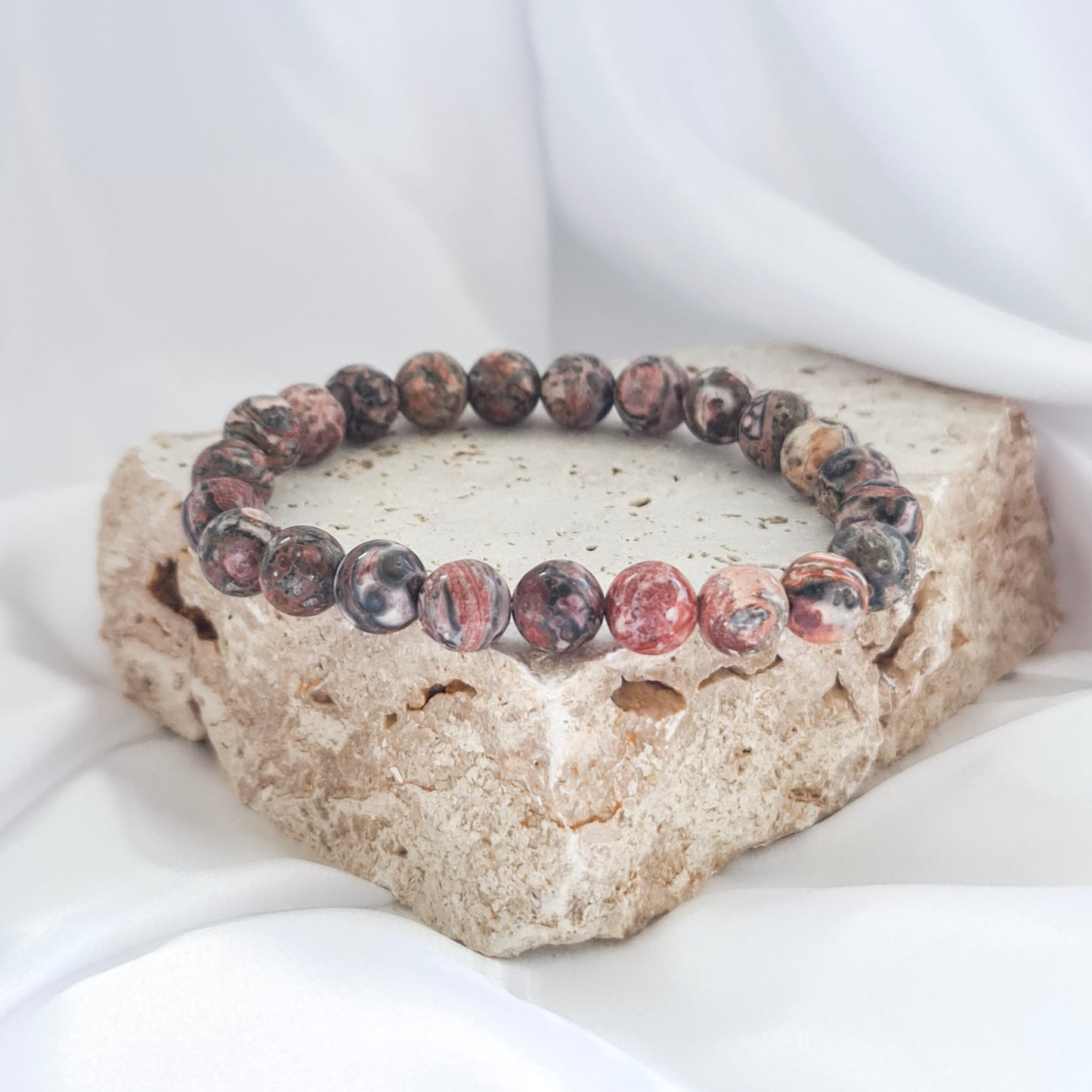 Leopard Skin Jasper Beaded Bracelet