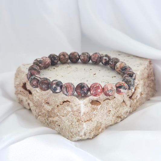 Leopard Skin Jasper Beaded Bracelet