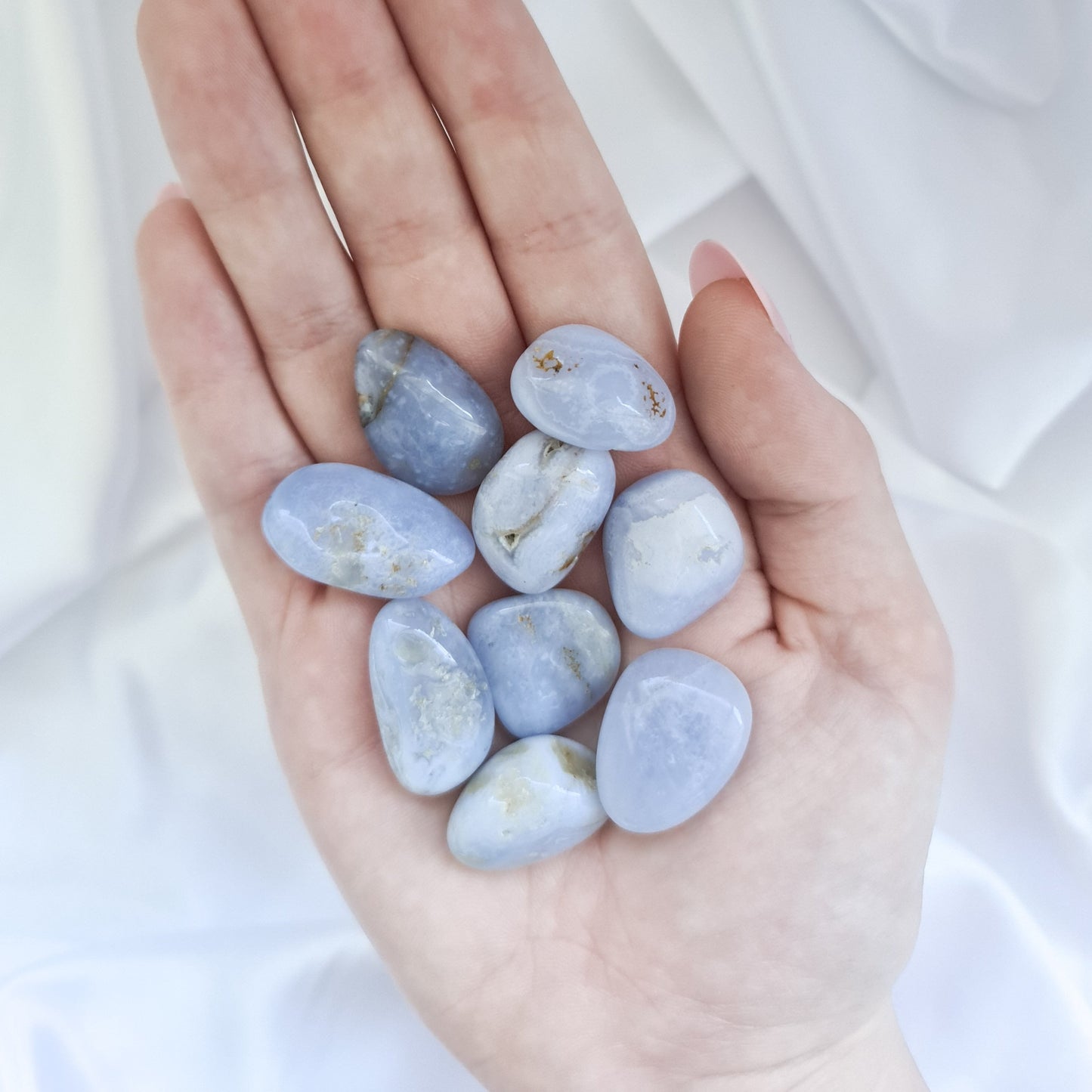 Blue Lace Agate Tumbled Stones