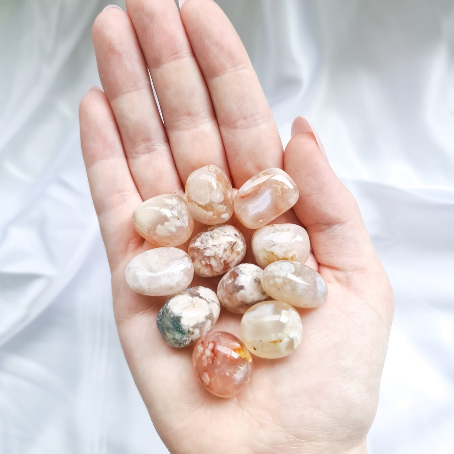 Flower Agate Tumbled Stones