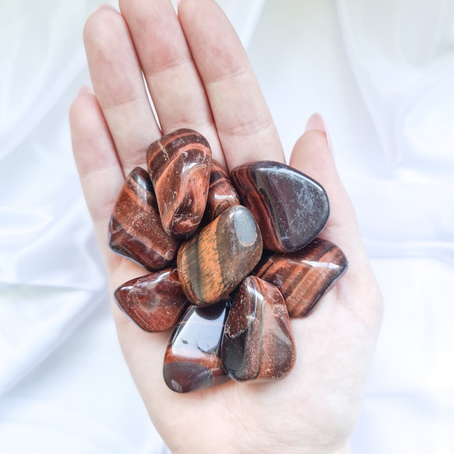 Red Tigers Eye Tumbled Stones